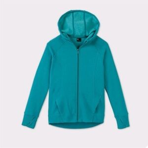 Girls Turquoise All in Motion Zippered Hoodie Sweatshirt M (7/8)